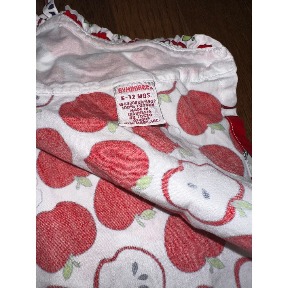 GYMBOREE Adorable Apple Print Twirl Dress & Bloomers Sz. 6-12M EUC  Comfort - Picture 11 of 14
